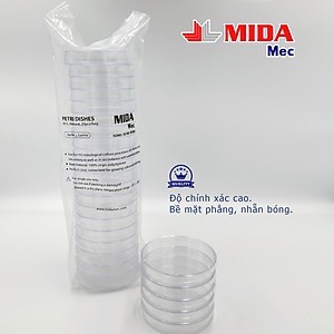 [Chính Hãng] Đĩa petri nhựa tiệt trùng Mida 60x15mm, 90x15mm, túi 20 cặp