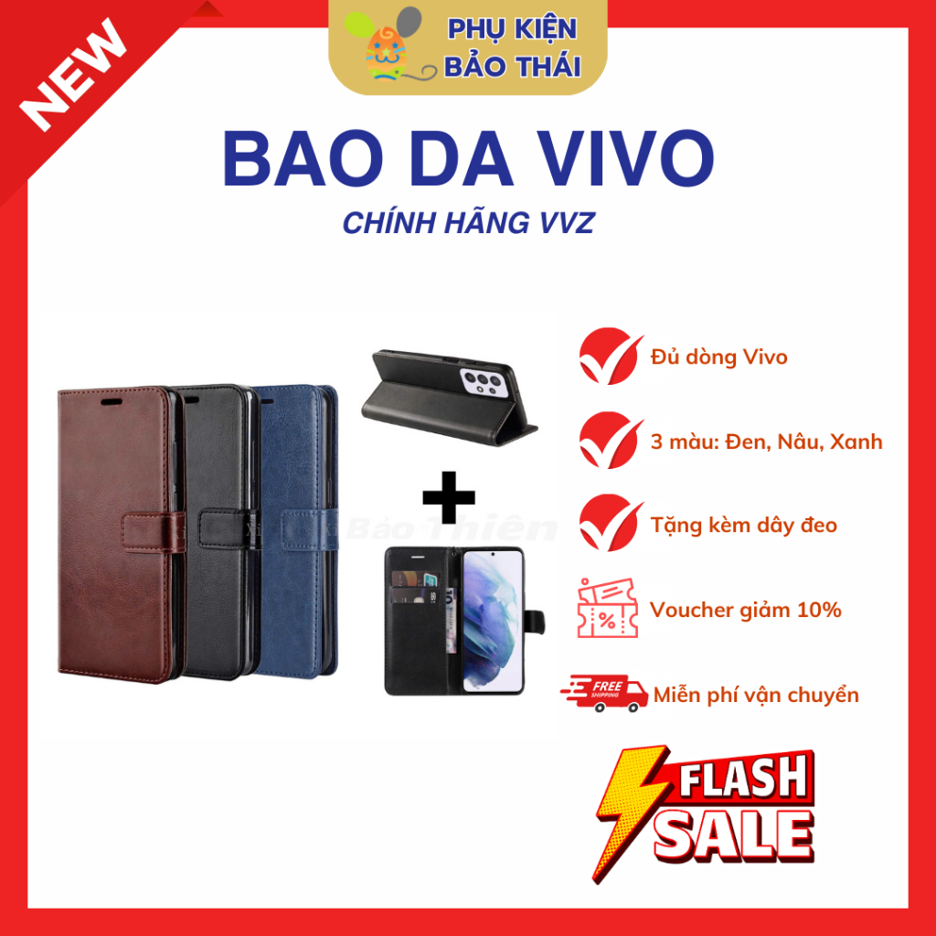 Bao da ốp lưng Vivo nắp gập có khoá cài nam châm Y31D Y21D Y11D Y05 Y04 Y02T…