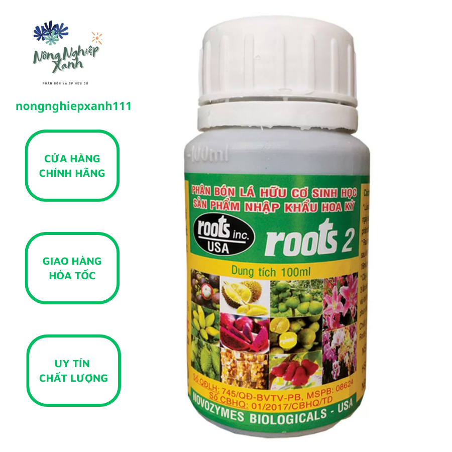 Phân bón lá cao cấp Hoa Kỳ Roots 2 lọ 100ml kích thích cây ra rễ, nuôi rễ và hút dưỡng chất tốt nhất