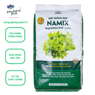 Đất trồng rau Namix bao 20dm3 khoảng 12kg giúp rau phát triển tốt, an toàn và đậm đà hơn potting mix