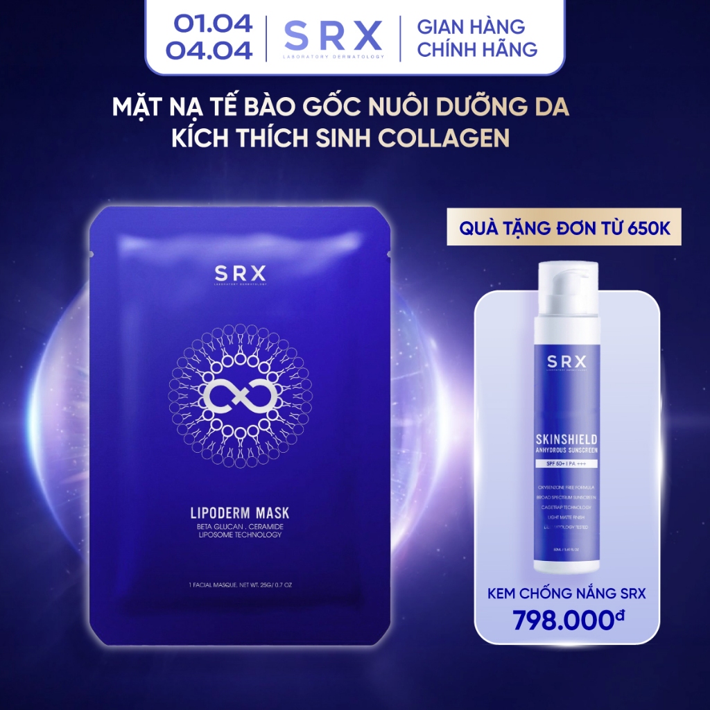 Mặt Nạ Tế Bào Gốc, Phục Hồi, Dưỡng Ẩm, Chống Lão Hóa - SRX Lipoderm Mask 20g