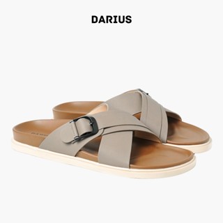 Dép Da Nam Quai Chéo Thương Hiệu DARIUS Mã D352 Chất Liệu Da Microfiber Đế Cao Su 2 Lớp Bền Bỉ Bảo Hành 6 Tháng