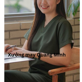    Giá Xưởng  -Bộ Scrubs Bác sĩ Vải Lon Co Giãn,Đồng phục Spa,Phòng khám Dược sĩ,Điều dưỡng 