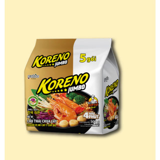 Combo Lốc 5 Gói/ 10 Gói Mì Lẩu Thái Koreno Jumbo Hương Vị Chua Cay 100G, Chuẩn Vị Mì Cay 7 Cấp Độ