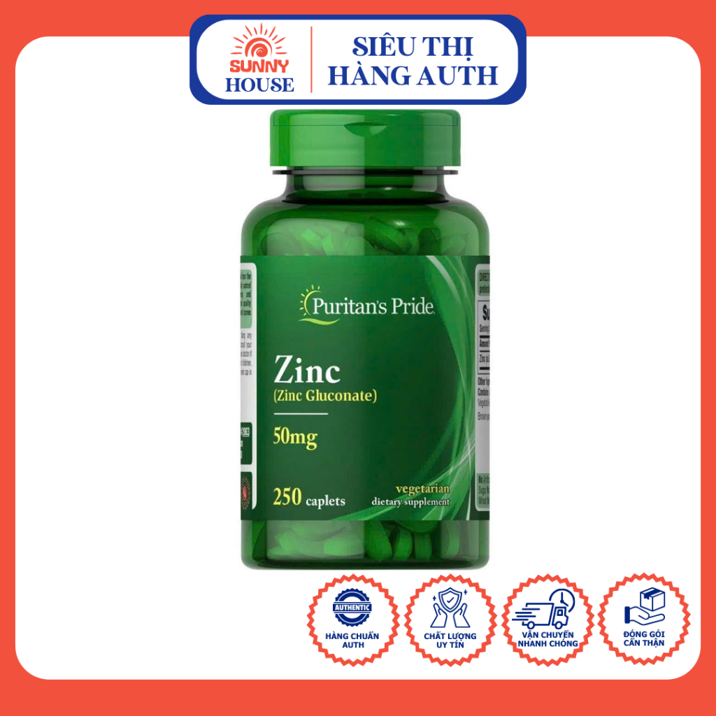 Viên uống bổ sung Kẽm Puritan's Pride Zinc 50mg 250 viên Mỹ