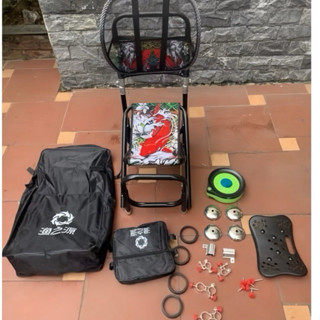 [MIỄN SHIP] Ghế Câu Đài Cá Chép, Ghế Địa Hình Cá Chép Tựa Cao Khung Đen Dày Dặn Chắc Chắn- Đầy Đủ Phụ Kiện