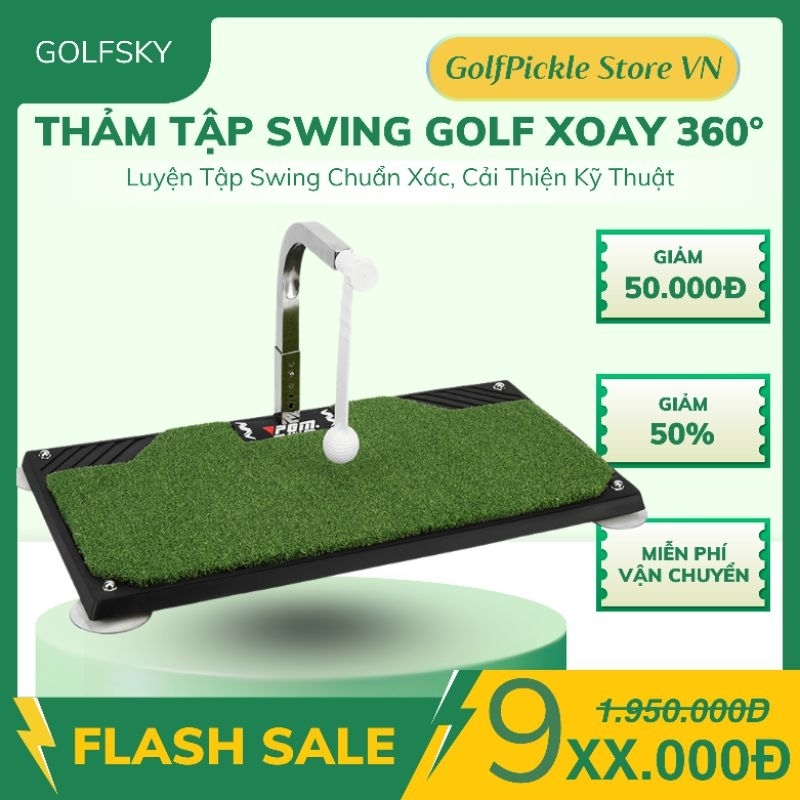Thảm Tập Swing Golf Xoay 360° - PGM HL005 | Luyện Tập Swing Chuẩn Xác, Cải Thiện Kỹ Thuật