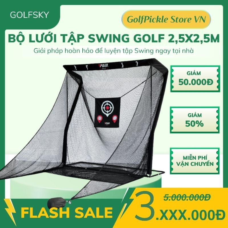BỘ LƯỚI TẬP SWING GOLF 2,5X2,5M - PGM PRACTICE NET