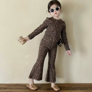 Bộ Quần Áo Trẻ Em Bé Gái Sét Áo Thun Dài Tay Mix Quần Ống Loe Đủ Size 8-33kg Chất Vải Hàn Mềm Min