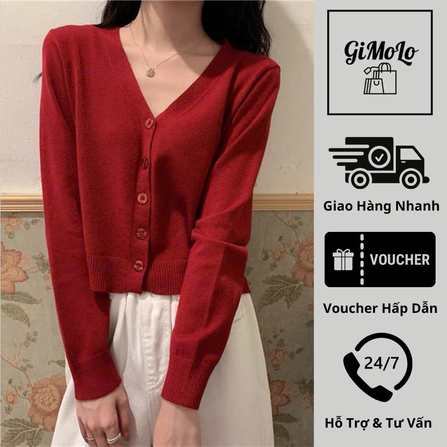 Áo cardigan dài tay trơn kiểu cổ tim, áo len mỏng dệt kim phong cách Ulzzang Hàn Quốc trẻ trung dễ p
