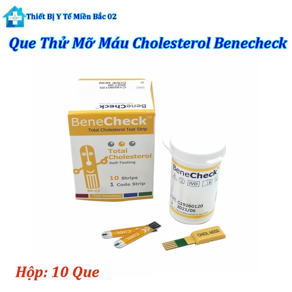 Que Thử Mỡ Máu Cholesterol BeneCheck Hộp 10 Que