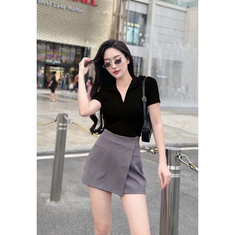 Quần váy vạt chéo