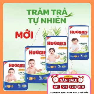 (mau moi) TÃ BỈM HUGGIES SKIN CARE TRÀM TRÀ TỰ NHIÊN ĐỦ SIZE DÁN VÀ QUẦN CHO BÉ hàng có sẵn