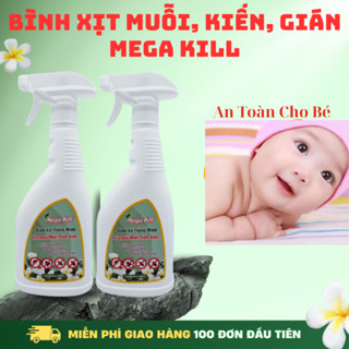 Bình Xịt Diệt Muỗi, Kiến, Gián, Mối Sinh Học Mega Kill 500ml – An Toàn Cho Bé, Không Mùi Hóa Chất
