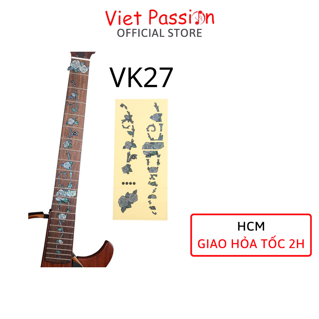 Sticker miếng dán trang trí khảm cần đàn guitar chất lượng Viet Passion HCM