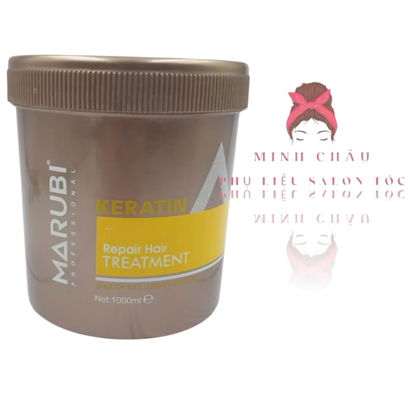 Kem ủ tóc Marubi Keratin chính hãng 1000ml, Kem hấp tóc Marubi Keratin phục hồi tóc hư tổn