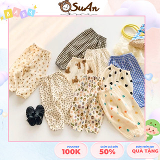  Quần Dài Chống Muỗi Cho Bé Trai Bé Gái Vải Xô Muslin Mặc Điều Hòa Kiểu Alibaba – SUAN KIDS 