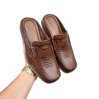 Giày sục sapo nam da bò thật dành cho người trung tuổi  thiết kế  sang trọng ,lịch lãm MÃ SỐ GS