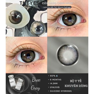 [TNEYES] Kính áp tròng Bree Gray màu xám đen tự nhiên filter, giãn nhỏ DIA 14.2mm, Lens độ cận 0-8
