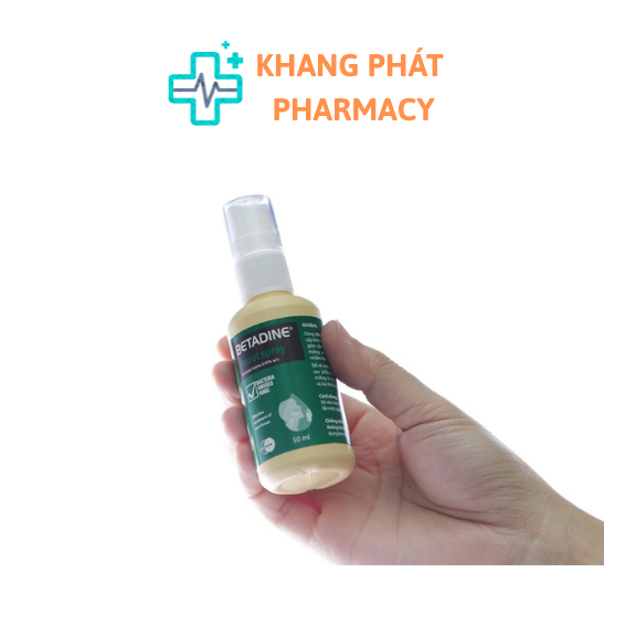 Chai xịt họng Betadine Throat Spray Povidon iodin 0.45% 50ml (date 01/2028)