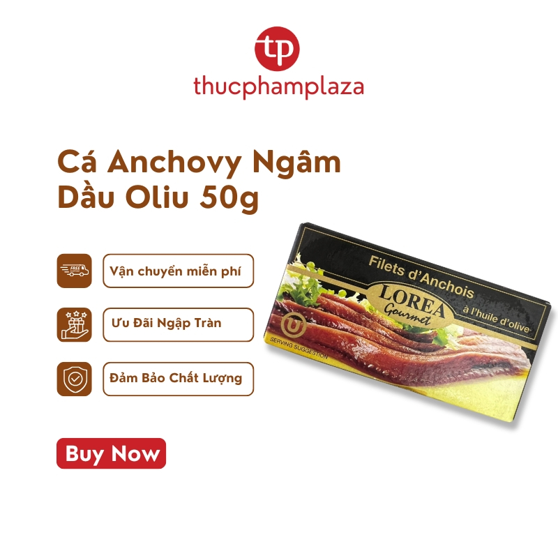Cá cơm biển (Anchovy) phi lê sốt dầu ôliu