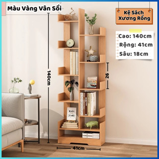 Giá kệ sách đứng hình cây xương rồng, để sách vở, gỗ MDF cao cấp - Jumi Decor