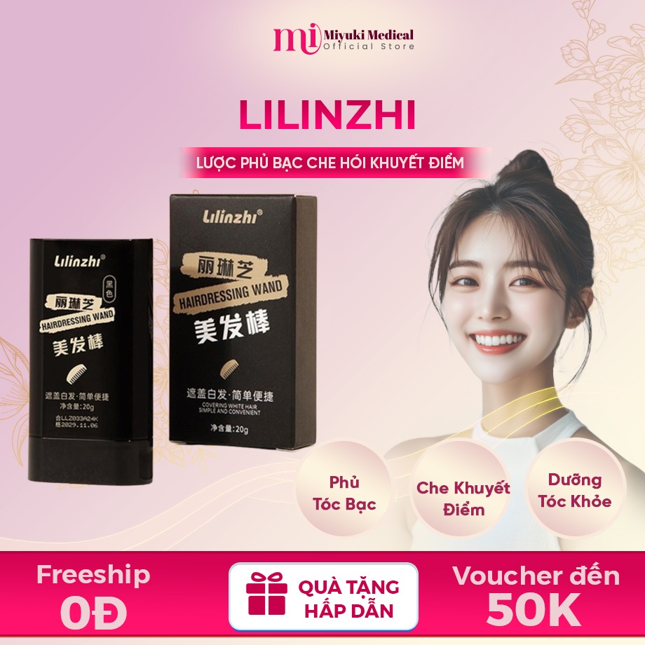 Lăn Phủ Tóc Bạc, Che Hói Đầu LILINZHI HAIRDRESSING WAND – Lược LILINZHI Giải Pháp Tóc Dày Dặn, Màu Sắc Tự Nhiên Mỗi