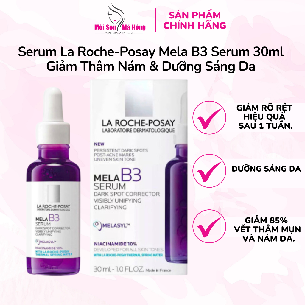 Serum La Roche-Posay Giảm Thâm Nám & Dưỡng Sáng Da 30ml Mela B3 Serum