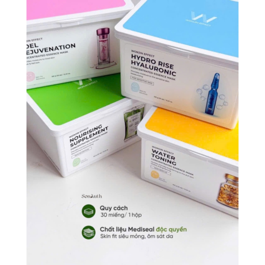 Hộp 30 miếng mặt nạ Wonjin Effect Concentrated Essence Mask