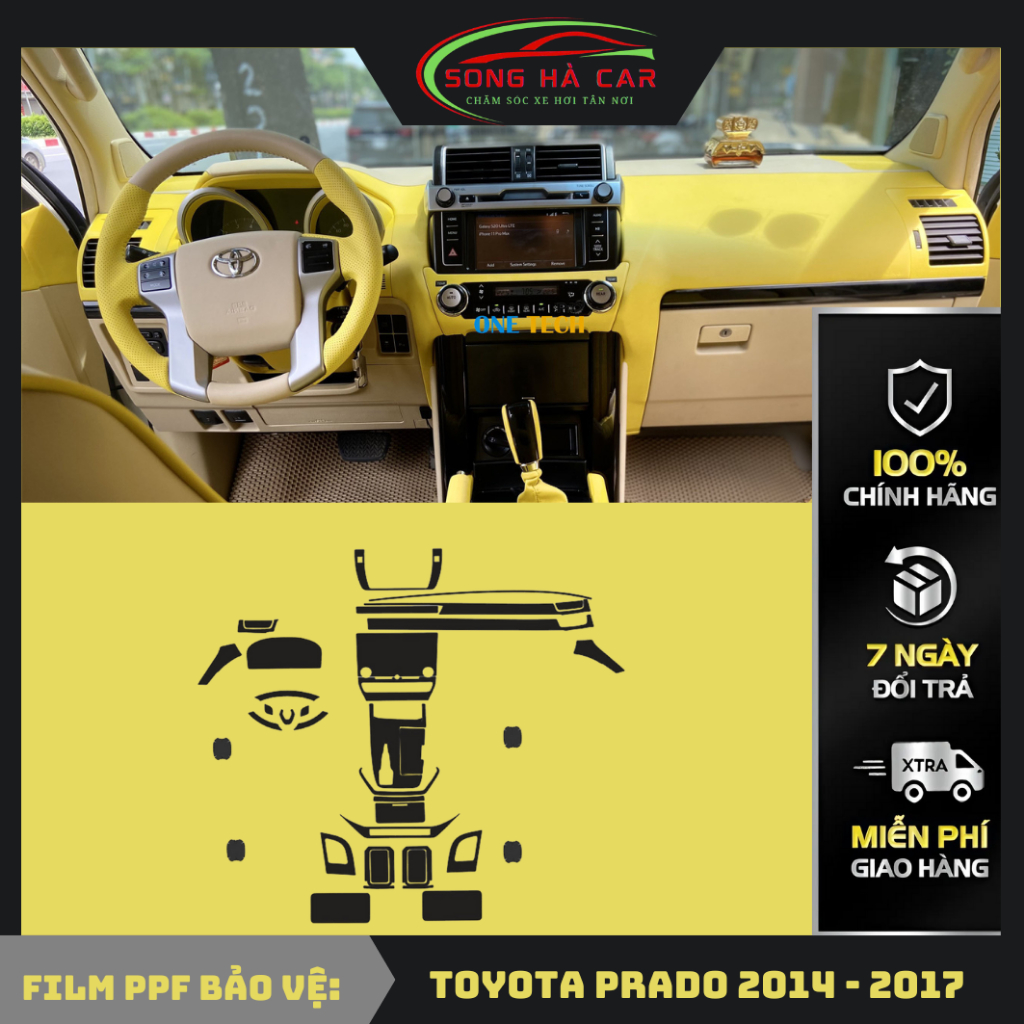 Toyota Prado 2014 - 2017: Full nội thất tặng dán hõm,Dán PPF bảo vệ nội thất, chống xước