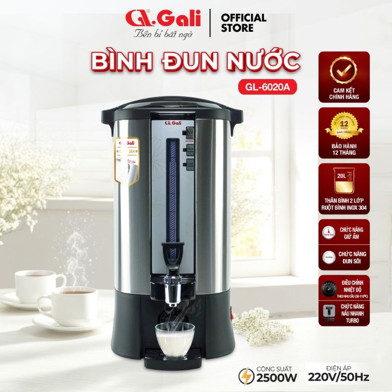 Bình đun nước 20 lít Gali GL-6020A dung tích lớn - BH 24 tháng