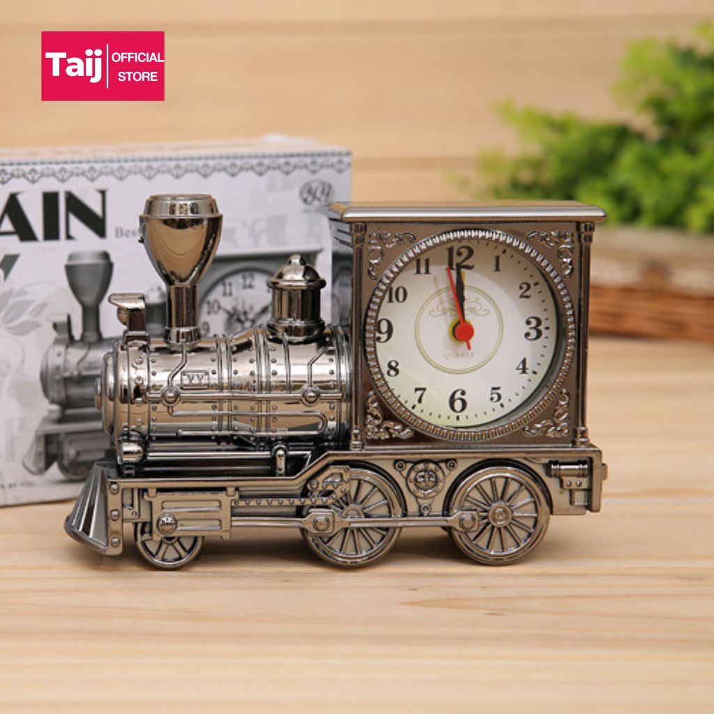 Đồng Hồ Báo Thức Chuông To,Mô Hình Tàu Hỏa Phong Cách Retro Sang Trọng để bàn decor quà tặng ý nghĩa