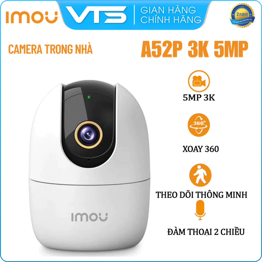 Camera Wifi IMOU Ranger 2 A52P 5MP 3K | A32EP 3MP 2K/ Ranger 2 Pro, Xoay 360 Độ, Đàm Thoại 2 Chiều, 