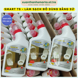 Dung dịch tẩy sứ SMART TS 500ml  làm sạch mảng bám, cặn canxi trên bồn cầu, bồn tắm bằng sứ hiệu quả