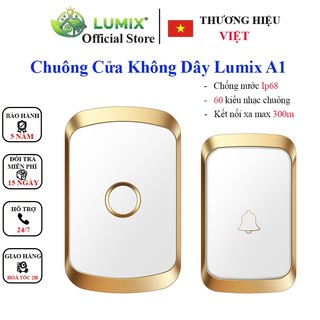 [HOTT] Chuông cửa không dây Lumix A1, Chống nước ip69, Khoảng cách max 300m, 60 bài nhạc chuông, 5 mức âm lượng