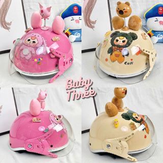 Mũ Bảo Hiểm Baby Three Kính, Nón Bảo Hiểm Trẻ Em Cute Tặng Kèm Charm, Phụ Kiện Ngẫu Nhiên FACE MASK.STORE-999