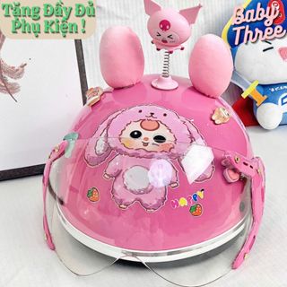 Nón Bảo Hiểm Trẻ Em Baby Three Tặng Đầy Đủ Phụ Kiện - Mũ Đội Đầu Ngộ Nghĩnh Cao Cấp face_mask5d.store-999