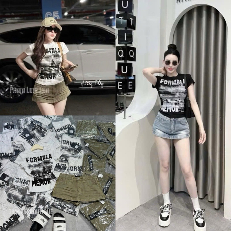 Áo thun nữ cổ tròn dập nổi ôm body siêu hot, size sml