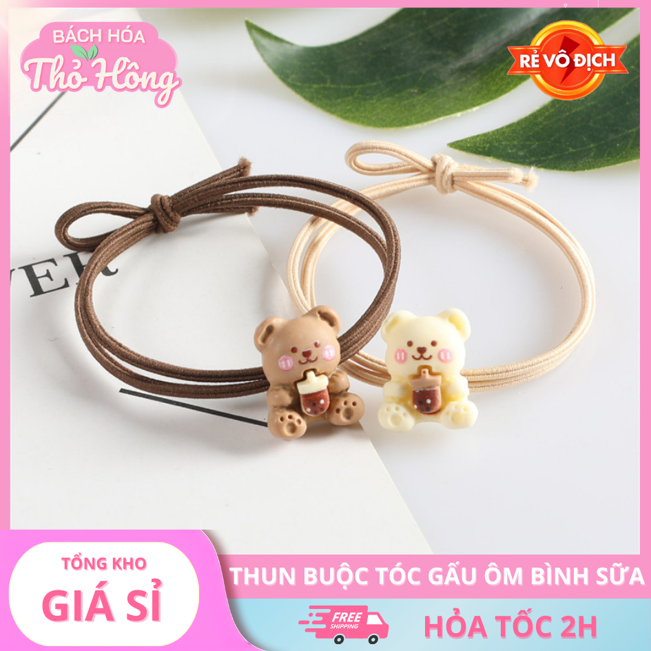 Thun Buộc Tóc Gấu Ôm Bình Sữa