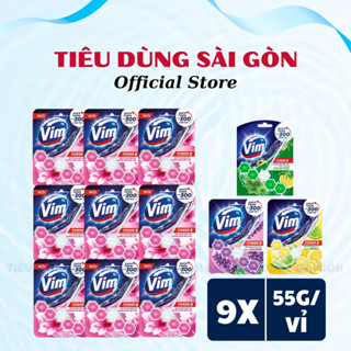 [HSD T3-2026 trở đi] Thùng 09 Vỉ Viên Tẩy Bồn Cầu Vim Power 5 Sạch Khuẩn Thơm Mát 55g