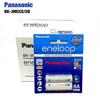 Pin sạc AA Panasonic Eneloop BK-3MCCE/2B 1.2V Siêu Bền Hàng Chính Hãng vỉ 2 viên