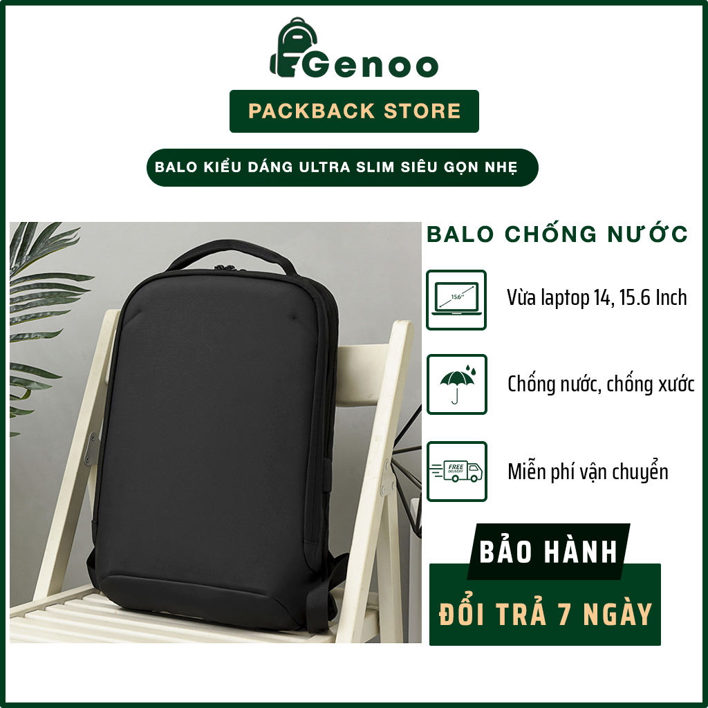 Balo Laptop Kiểu Dáng Ultra Slim Siêu Gọn, Form Công Nghệ 3D Cứng Cáp Với Chất Liệu Microfiber Chống Nước, Chống Xước