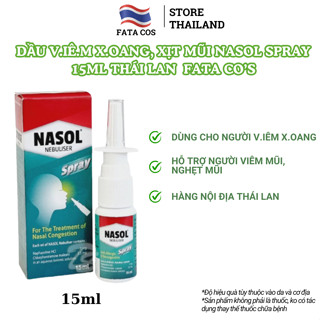  Ống hít mũi xoang Xịt Mũi Nasol Spray 15ml Thái Lan hỗ trợ xoang thái lan fata co's 