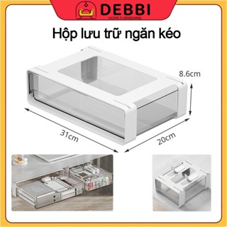Hộp đựng đồ dạng ngăn kéo gắn gầm bàn không đục lỗ đa năng Hộp đựng ngăn bàn dưới bàn hộp đựng Hộp đựng ngăn kéo