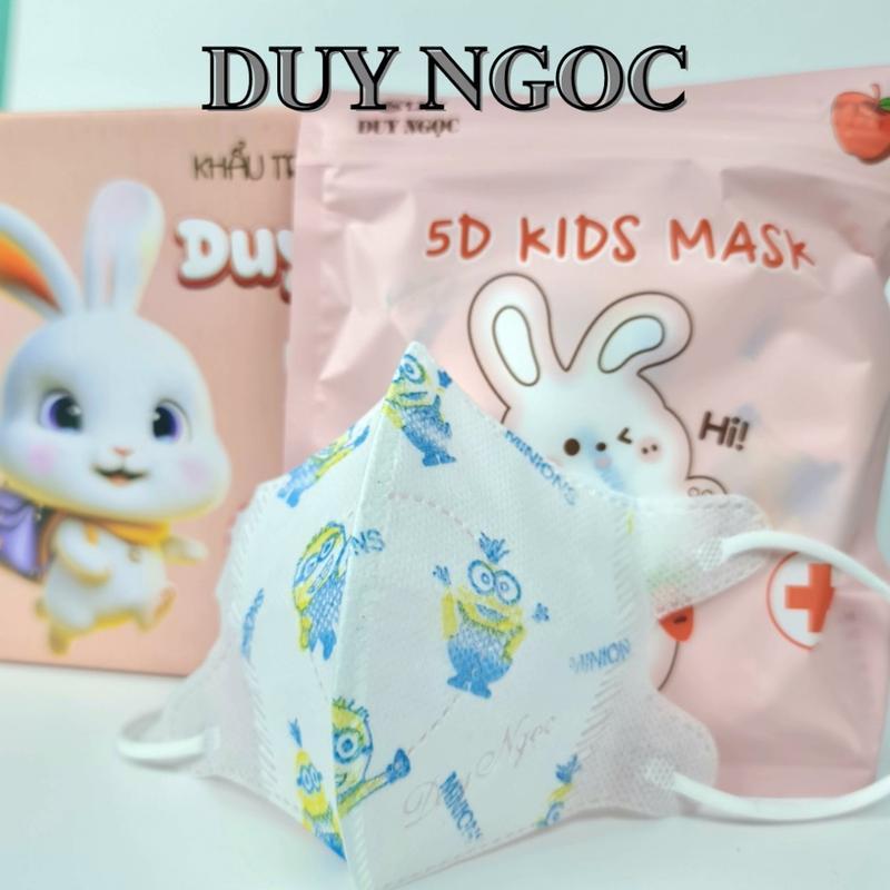 Thùng 100 Chiếc Khẩu Trang Trẻ Em 5D Kids Thỏ Duy Ngọc, Khẩu Trang Trẻ Em Kháng Khuẩn, Tia UV FACE M