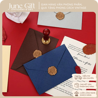Phong bì thư vân vải linen phong cách cổ điển làm bưu thiệp kỷ niệm, quà tặng