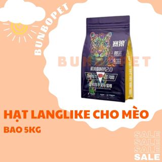  Hạt LANGLIKE Cho Mèo Bao 5kg - Hạt Cho Mèo Topping Gà Sấy Tép Khô Với 40% Đạm Động Vật Lang Like 