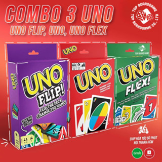  COMBO 3 UNO  UNO FLIP UNO Flex. 330 thẻ bài UNO boardgame vui vẻ cho gia đình và bạn bè. 