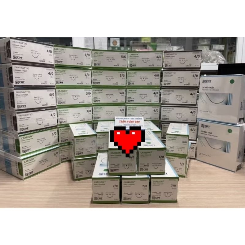 Chỉ phẫu thuật cpt đủ số 1/0 đến 7/0