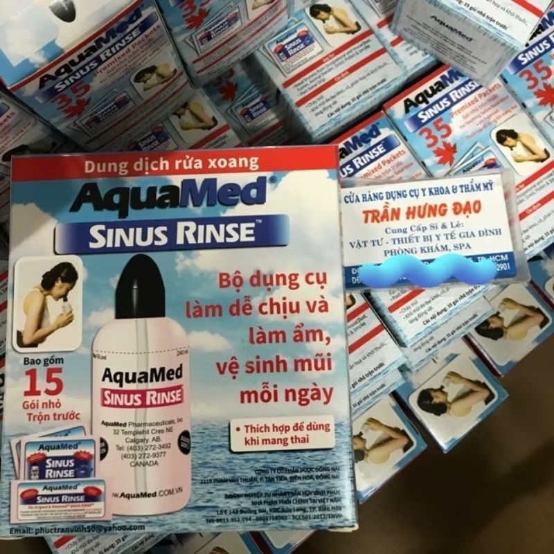 Bộ rửa mũi Aquamed (bình+ 15 gói muối)